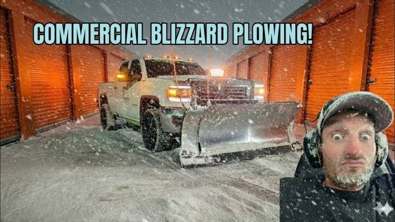 🥶 Commercial BLIZZARD PLOWING! GMC 2500 & Snow Dogg HD80ii with Wing ...
