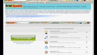 Listening to African radio stations with the Orbit Uganda Browser Toolbar screenshot 1