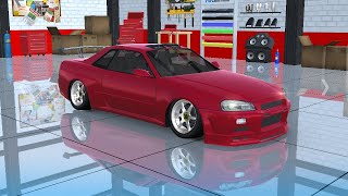 Drifting with nissan r34 | Car parking 3d screenshot 4