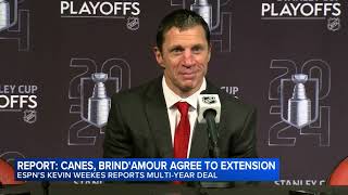 Hurricanes and coach Brind'Amour reach new contract deal