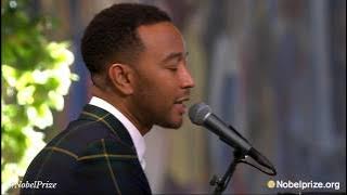 John Legend performs live 'Redemption Song' by Bob Marley at 2017 Nobel Peace Prize award ceremony