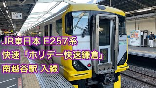 JR東日本 E257系 快速「ホリデー快速鎌倉」南越谷ー鎌倉 南越谷駅 入線