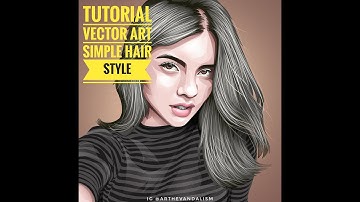 Infinite Painter tutorial Vector art hair style