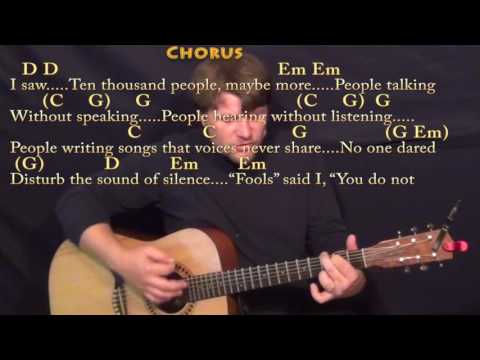 The Sound of Silence (Simon & Garfunkel) Strum Guitar Cover Lesson in Em with Chords/Lyrics