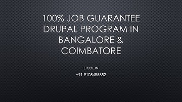 100% Job Guarantee Drupal Program in Bangalore & COIMBATORE