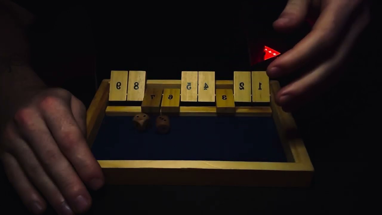 shut the box asmr 😴💤 | asmr soft, inaudible whispers, mouth sounds, tapping & wood sounds 🎲🪵