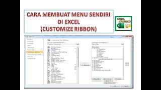 CARA MEMBUAT MENU SENDIRI DI EXCEL CUSTOMIZE RIBBON