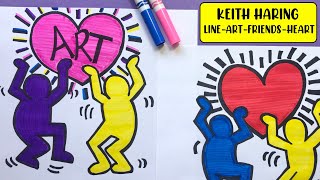 Keith Haring Line Art Friends Art  (Level 2,  2-3rd)