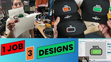 3 simple 3D Puff embroidery designs for a job using a Tajima TMBP2