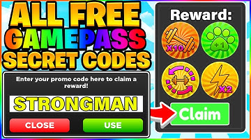 ALL FREE SECRET GAMEPASS CODES IN ROBLOX STRONGMAN SIMULATOR