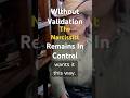 When you’re not validated, the narcissist retains control #manipulation #narcissism #podcast #trauma