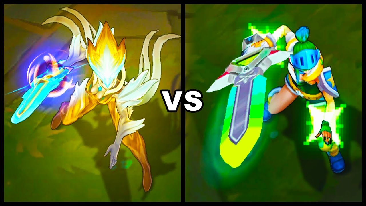Dawnbringer Riven vs Arcade Riven Legendary vs Epic Skins Comparison