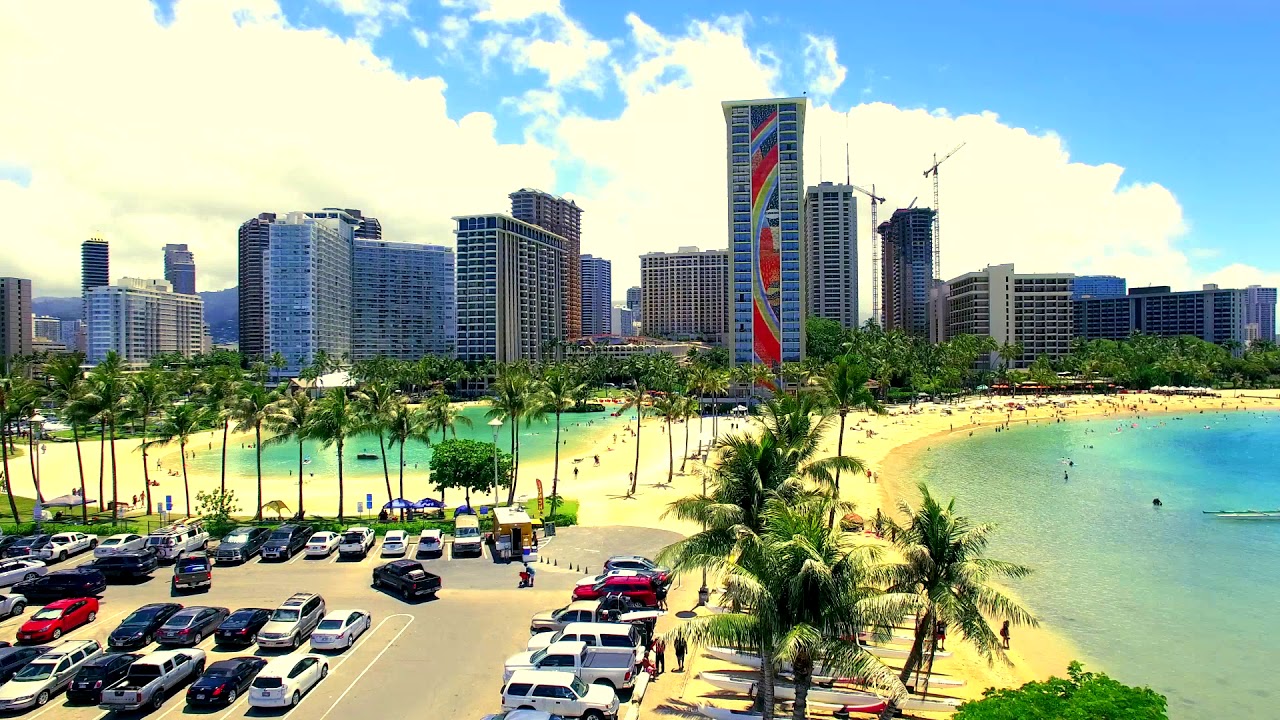 Drone Shot of Waikiki Beach Hawaii YouTube