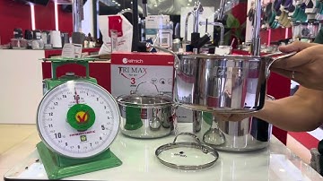 Review Bộ nồi inox cao cấp 3 lớp đáy liền Elmich Trimax 3741 sz 16, 20, 24cm