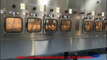 SCALIGERA PACKAGING Sleeve Applicator and Shrink Tunnel BODY and HALF BODY PET Bottle 28000 bph