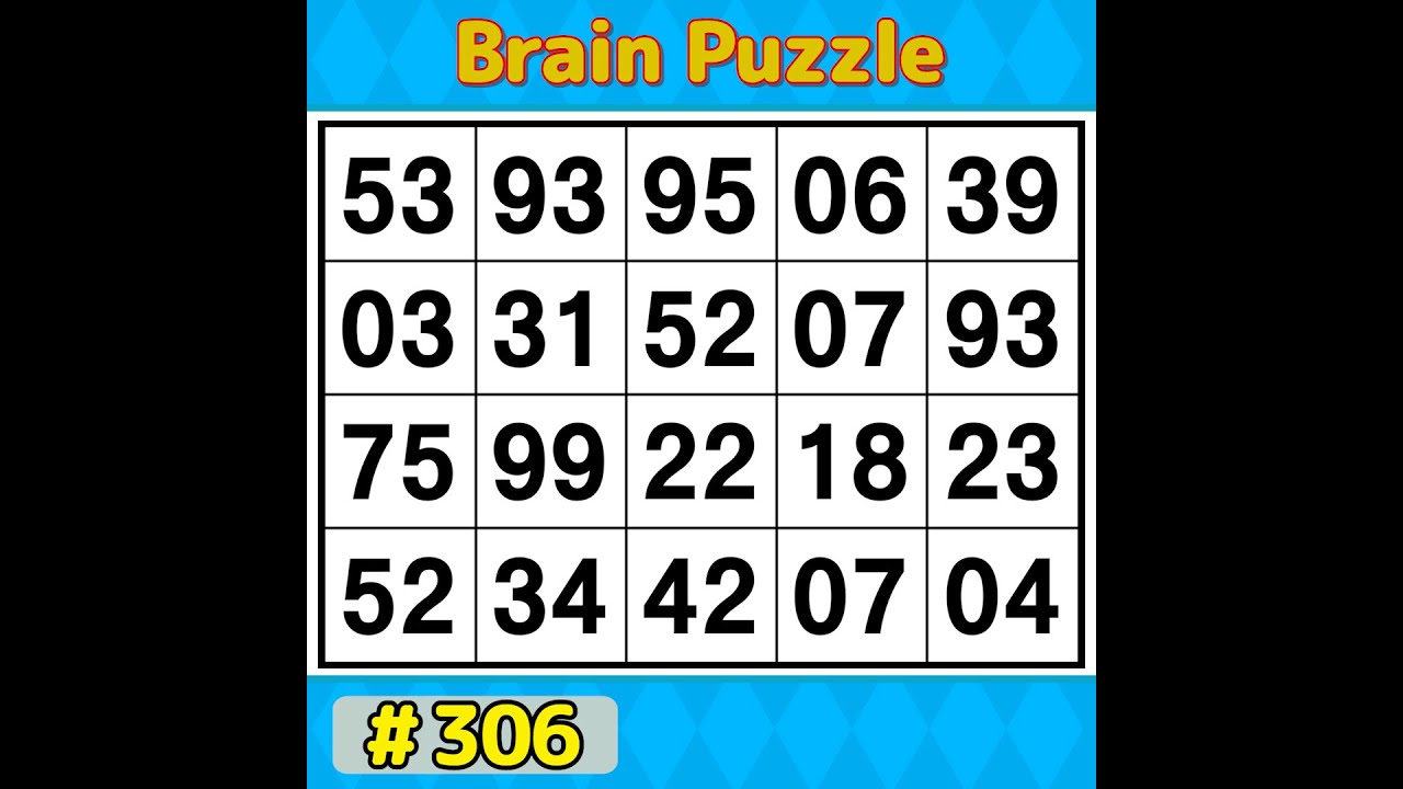 【Number Search】 Only Genius Find Them All. 《Brain training》 #306