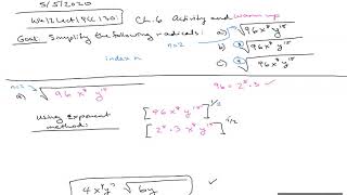 Math 130: Ch. 6 Simplifying Radicals (Activity)