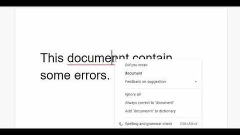 Grammar checker built into Google Docs