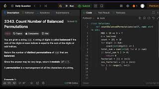 Count Number of Balanced Permutations - Leetcode 3343