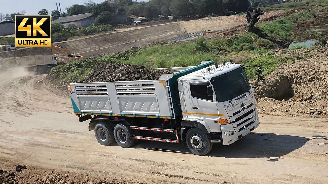 ติดหล่มกันยับ 🚛🚛🚛 รถดัมพ์ HINO VICTOR 380 PS MY22 ใส่ดินเต็มกล่องดันขึ้นบ่อแรงเหลือๆเสียงโหดจัด 👍👍👍