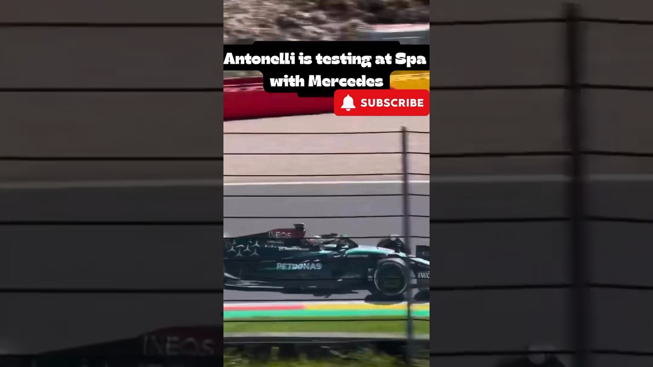Antonelli testing with Mercedes in Spa 