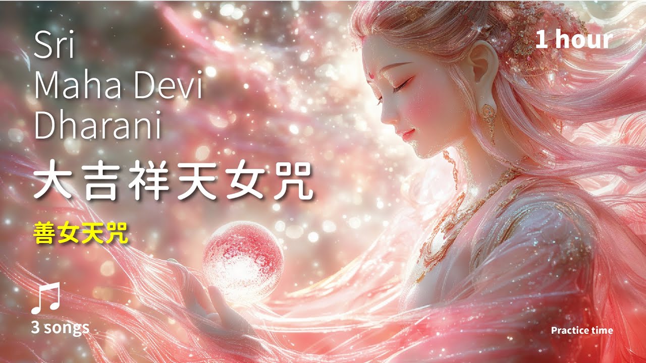 資財盈溢，豐足安穩的靈性頌讚《大吉祥天女咒》3首_溫和版1小時 | Sri Maha Devi Dharani #十小咒 #善女天咒