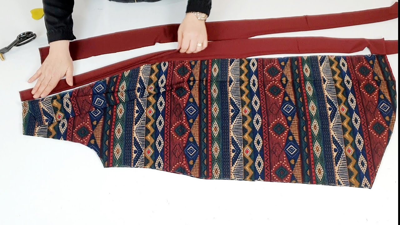 52 Beden Uzun Kruvaze Hırka Kesimi Dikimi | Double Breasted Cardigan