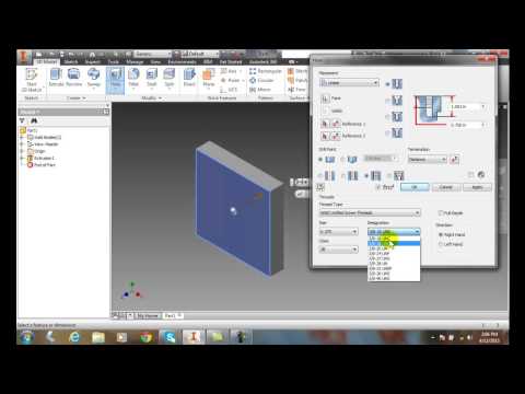 Inventor 06-12 Creating Holes   Tapped Hole