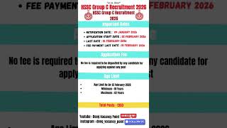 hssc group c recruitment 2026 || #shorts