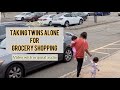 Mini vlog  first time taking twins alone for grocery shopping  a day in twin moms life