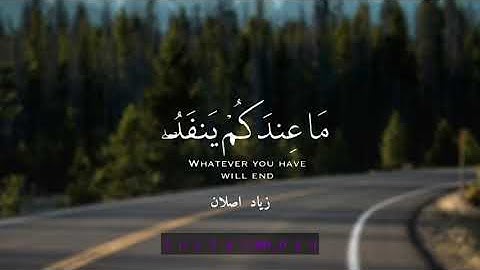 ماعندكم ينفد وماعند الله باق || تلاوة هادئة ورائعة(القارئ: زياد اصلان)💜🌨️