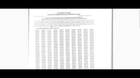 Assam Secretariat Computer Operator Results 2018 Download