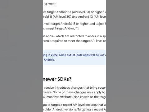 What target api level should I make for my android app? - YouTube