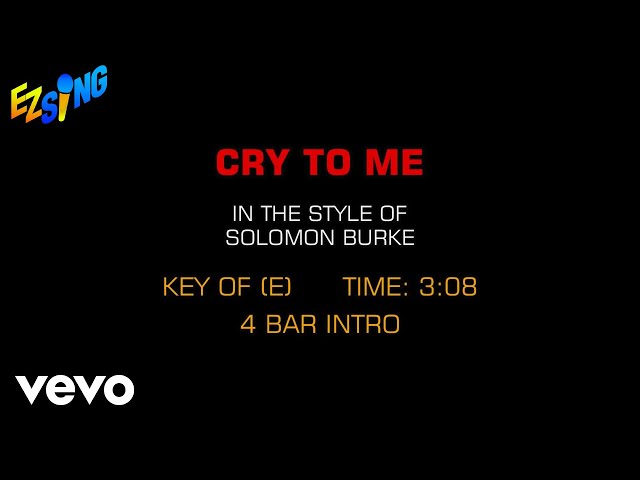 Solomon Burke - Cry To Me (Karaoke) - YouTube