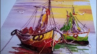 Родная гавань . Выкладная нить. Зарисовки.