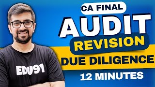 Due Diligence in 12 Minutes | CA Final Audit Revision | ICAI September 2025 Exams | Neeraj Arora