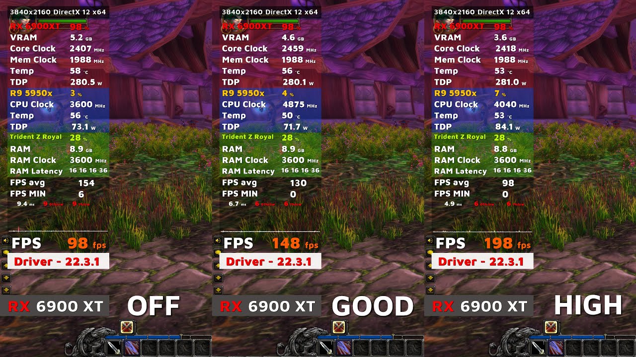 World Of Warcraft Classic | Ray Traced Shadows Comparison | 6900 XT 5950X | 4K ULTRA GRAPHICS