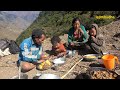 Organic food cooking in countryside  nepal lajimbudha 