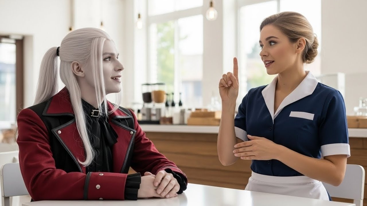 MUTE VAMPIRE KING STRUGGLED TO ORDER A COFFEE, UNTIL A WAITRESS ASKED WITH SIGN LANGUAGE
