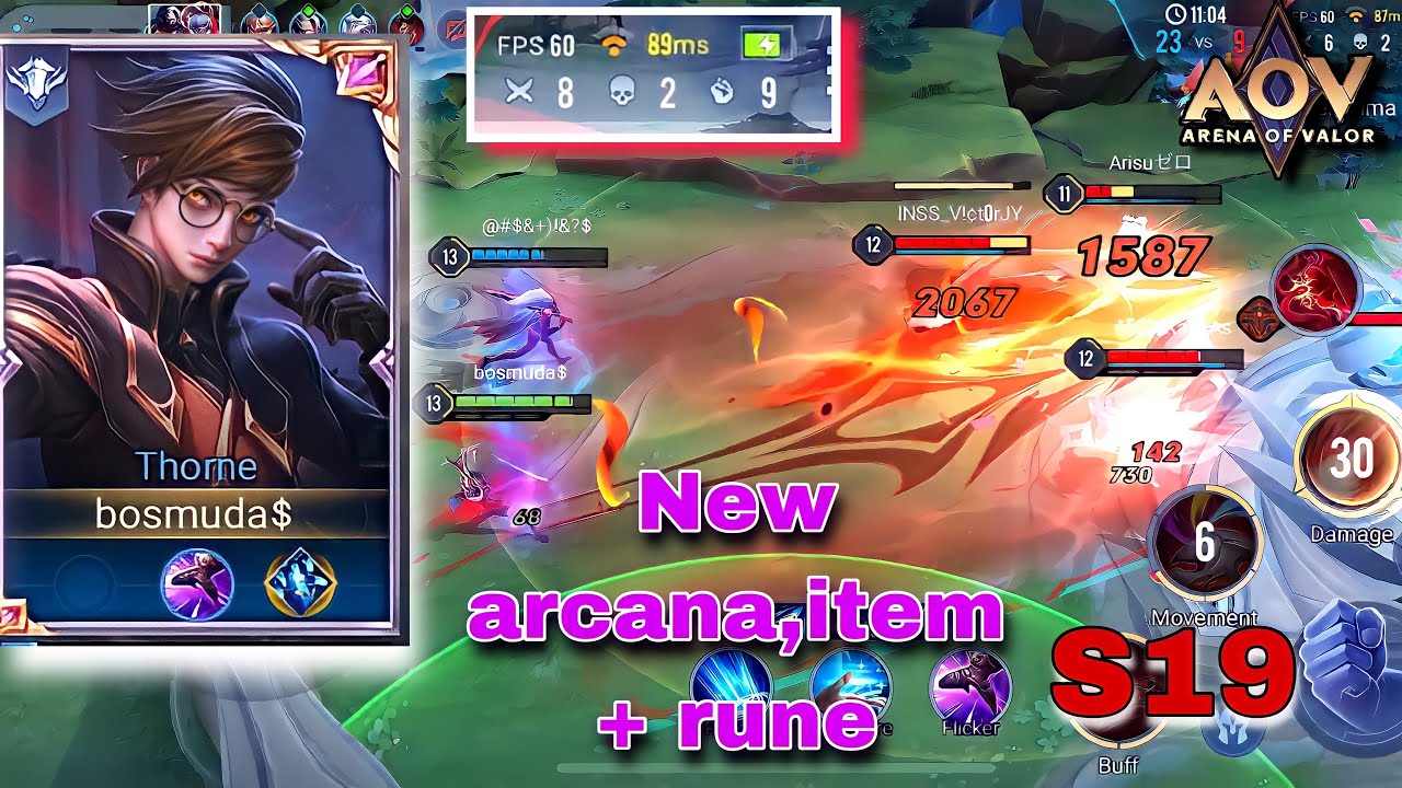 Thorne aov S19 New arcana,item + rune