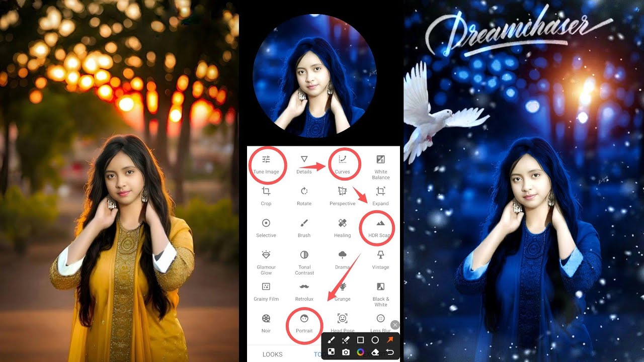 new snapseed dark blue effect photo editing tricks