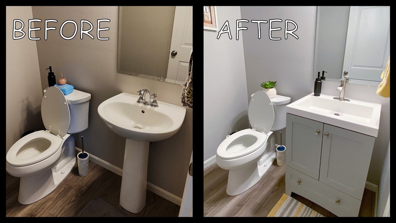 How to Transform Your Bathroom in 3 Minutes Under $300 | Vanity Replacement