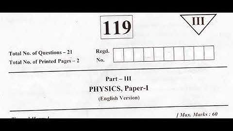 Ap inter First Pre final  Exam Model paper 2024 | Ap Inter 1st  year Physics  paper Pre final 2024