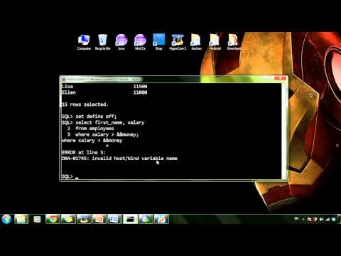ORACLE SQL 15  Set define, verify on,off   YouTube