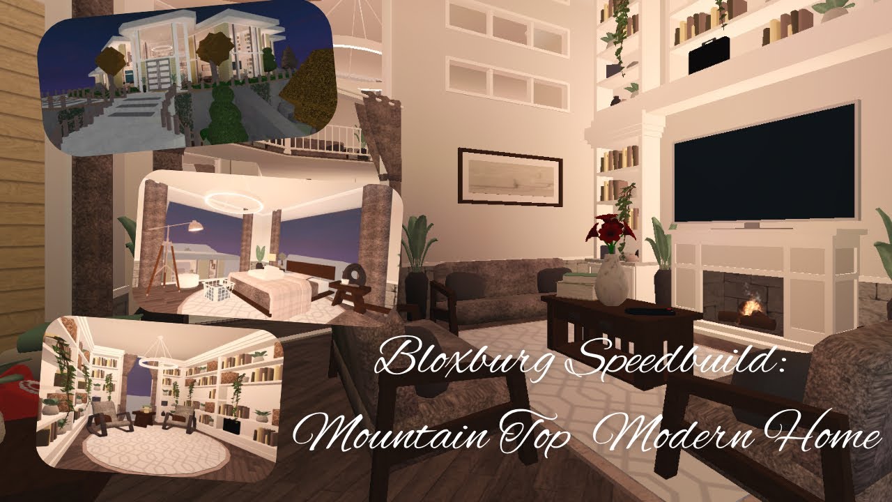 Bloxburg: Mountain Top Modern Home| Speedbuild | Roblox Bloxburg