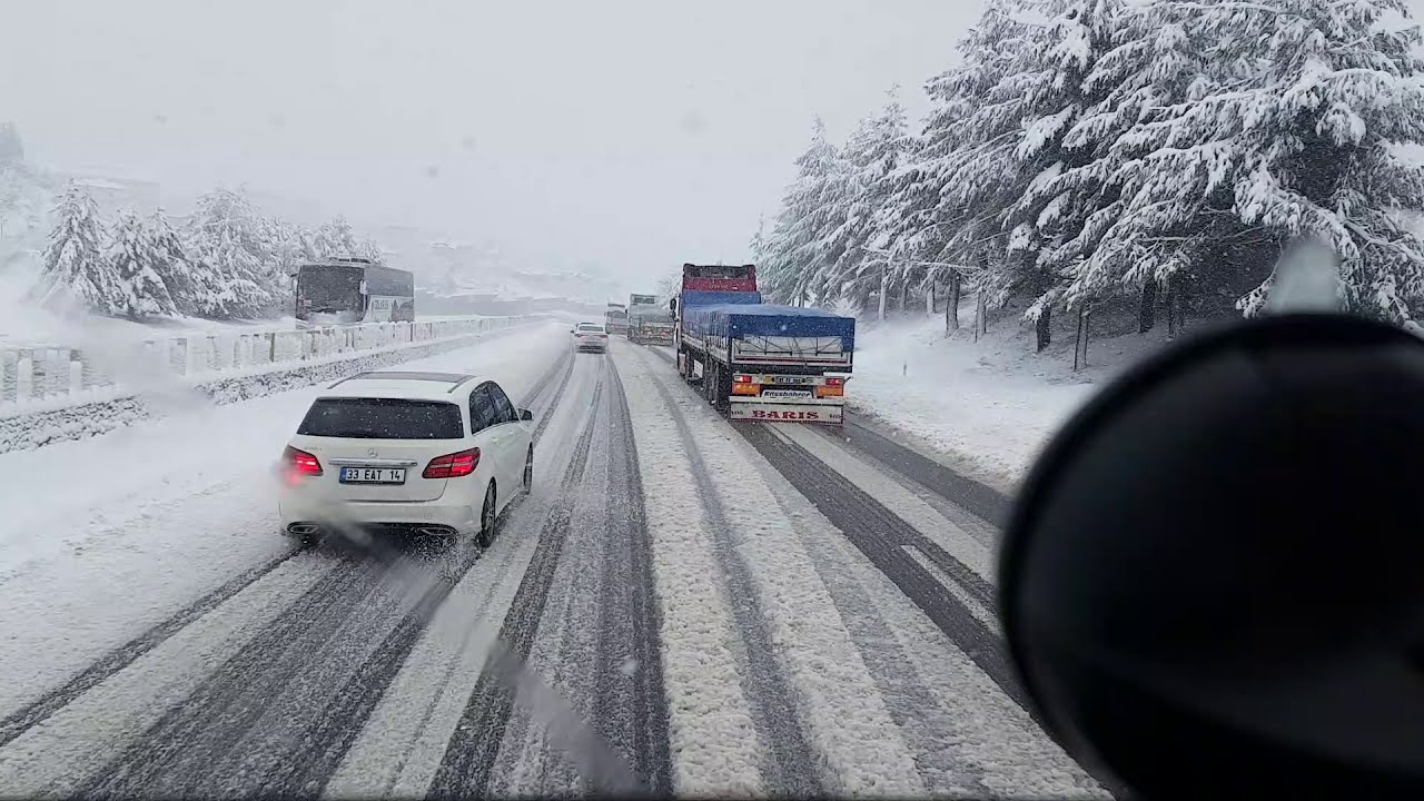 KAR KIŞ TIR YOLCULUĞU 16.01.2019 AKÇATEKİR KAR YAĞIŞI RENAULT PREMİUM 430