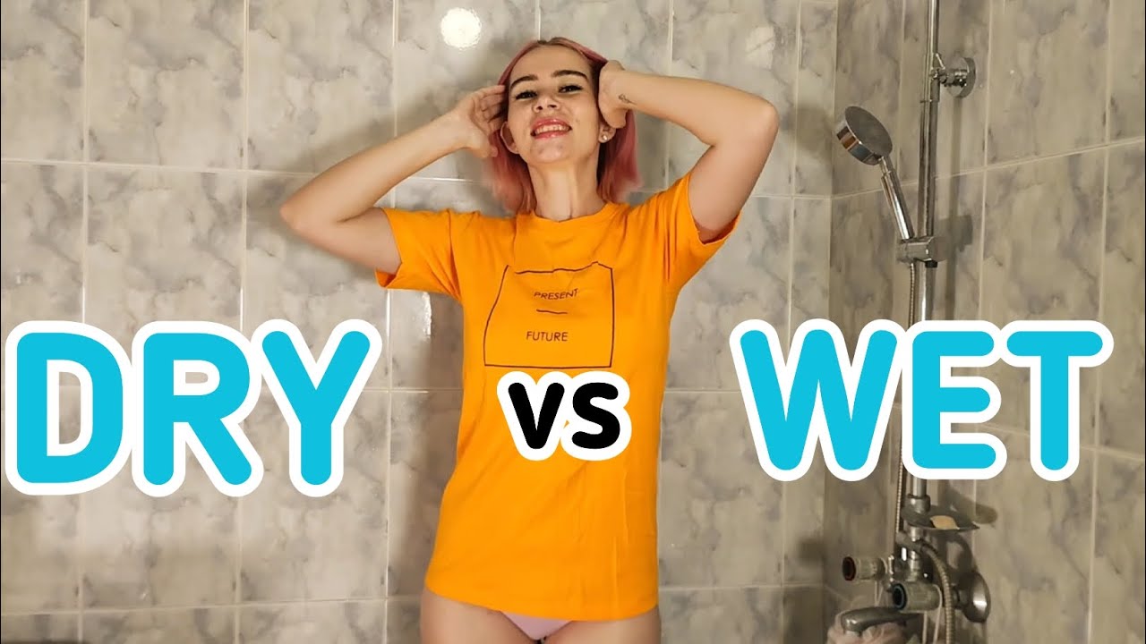 No bra challenge bathing | Dry vs Wet: See-through Try on Haul and ...