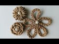 Beautiful Flower making Idea with  Jute: 3 Designs/ Super Easy Jute Flower making Tutorial