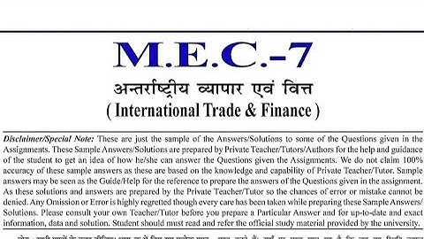MEC 7 Solved Assignment 2022-23 | MEC 07 Solved Assignment 2022-23 in Hindi | MEC 07 Assignment pdf