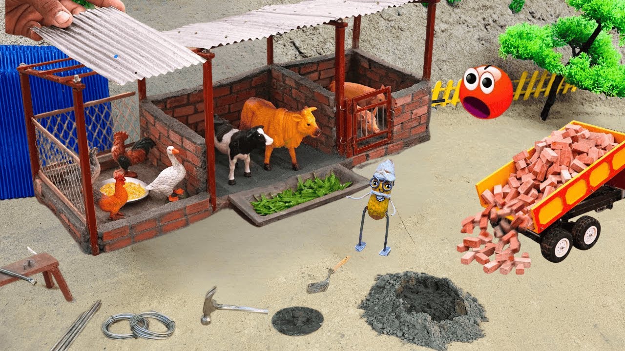 DIY Mini Tractor Making Real Concrete house Science Project! Water Pump Using @spucreator